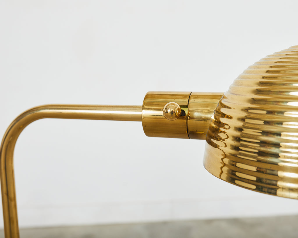 Art Deco Style Polished Brass Task Floor Lamp