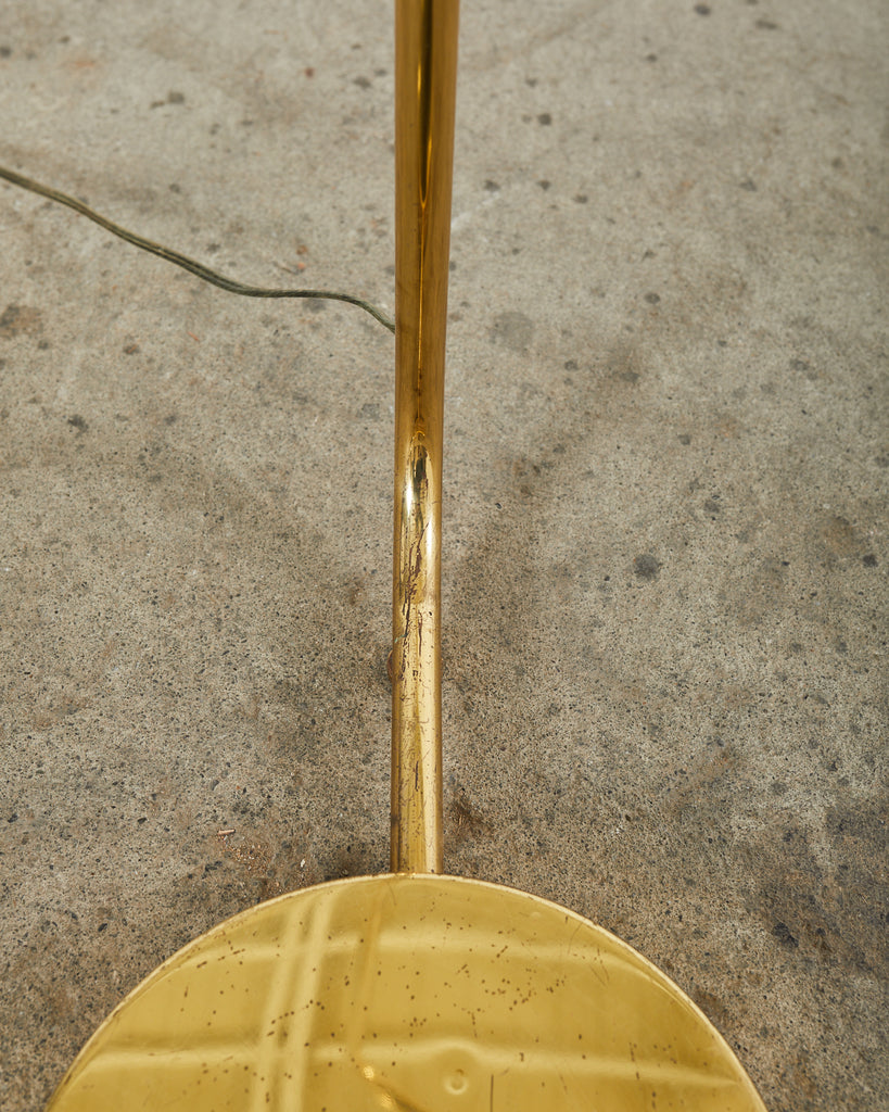 Art Deco Style Polished Brass Task Floor Lamp