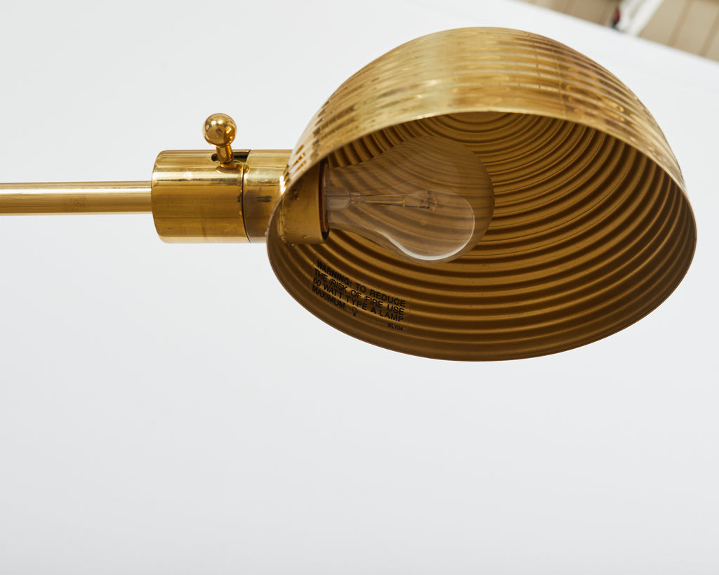 Art Deco Style Polished Brass Task Floor Lamp