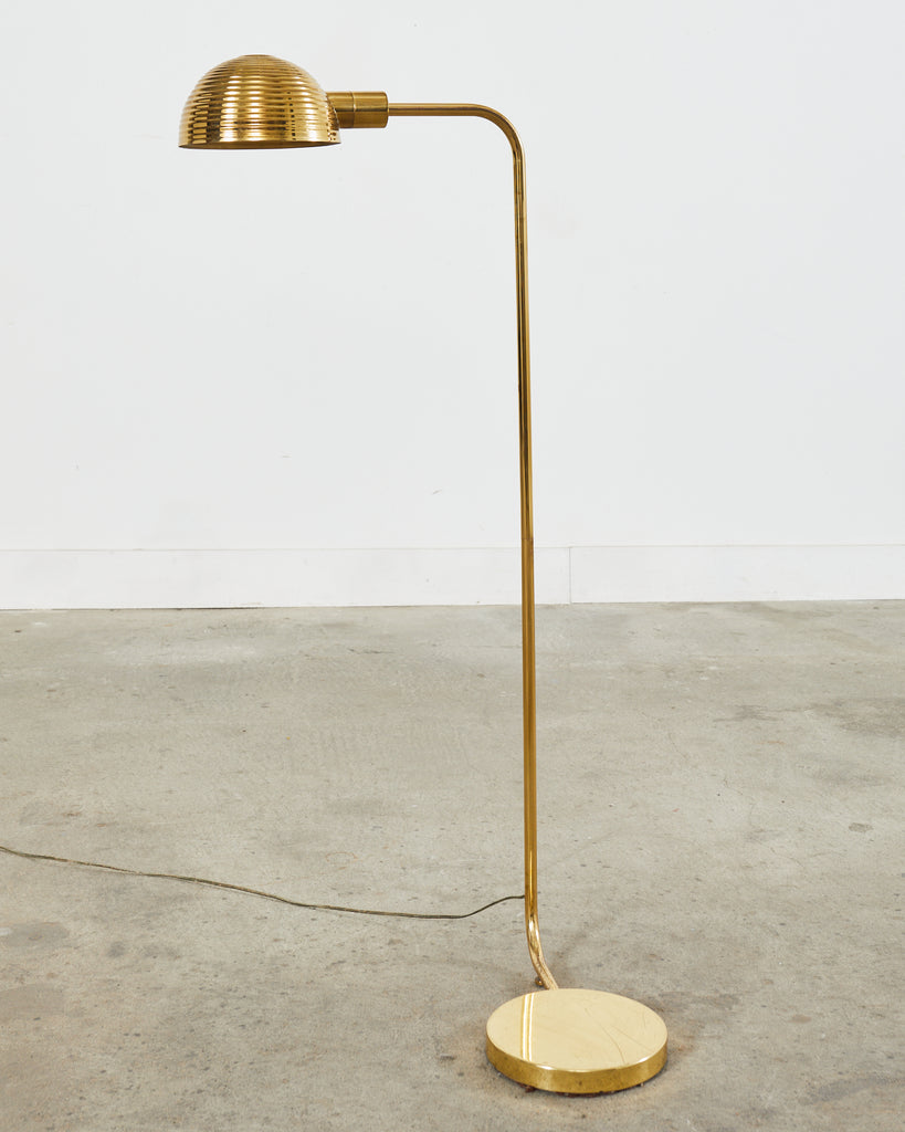 Art Deco Style Polished Brass Task Floor Lamp