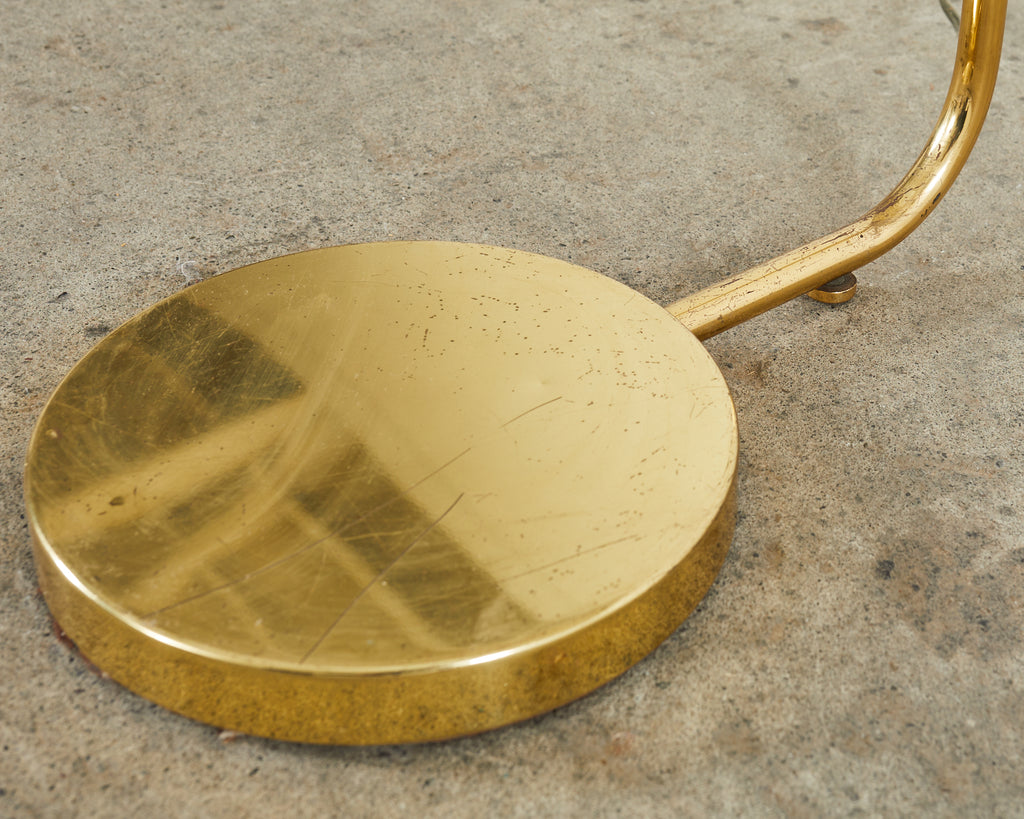 Art Deco Style Polished Brass Task Floor Lamp