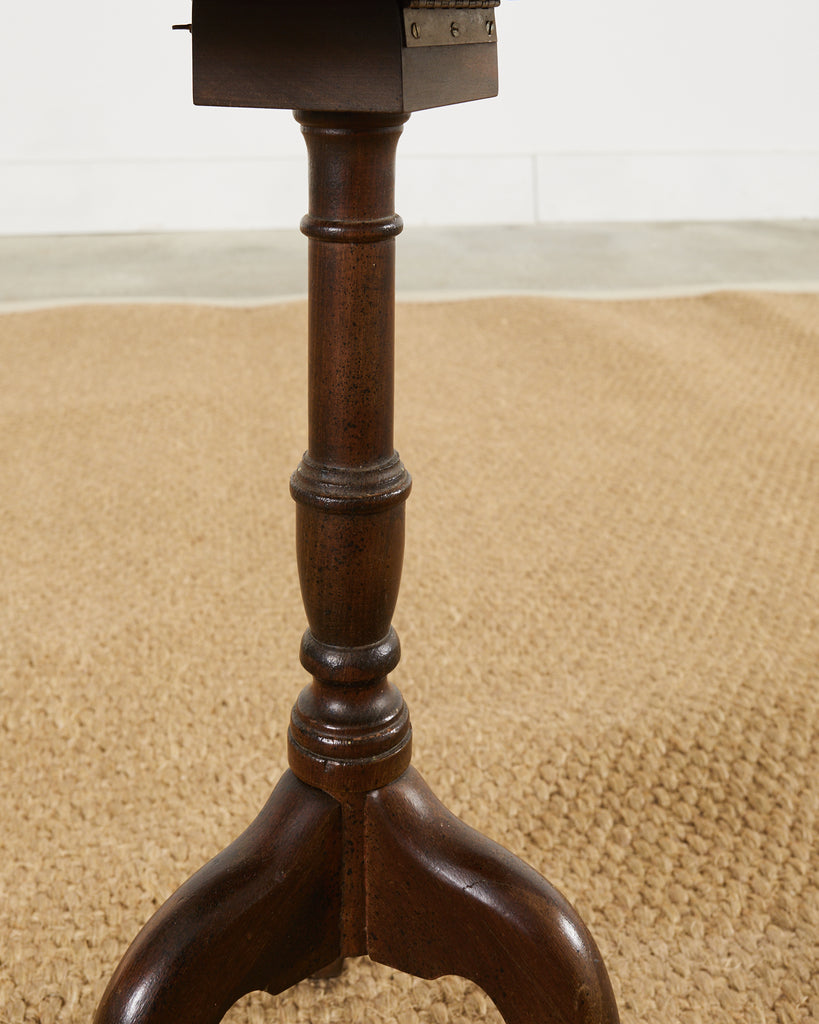 English Georgian Style Brass Tray Tilt-Top Tripod Drinks Table