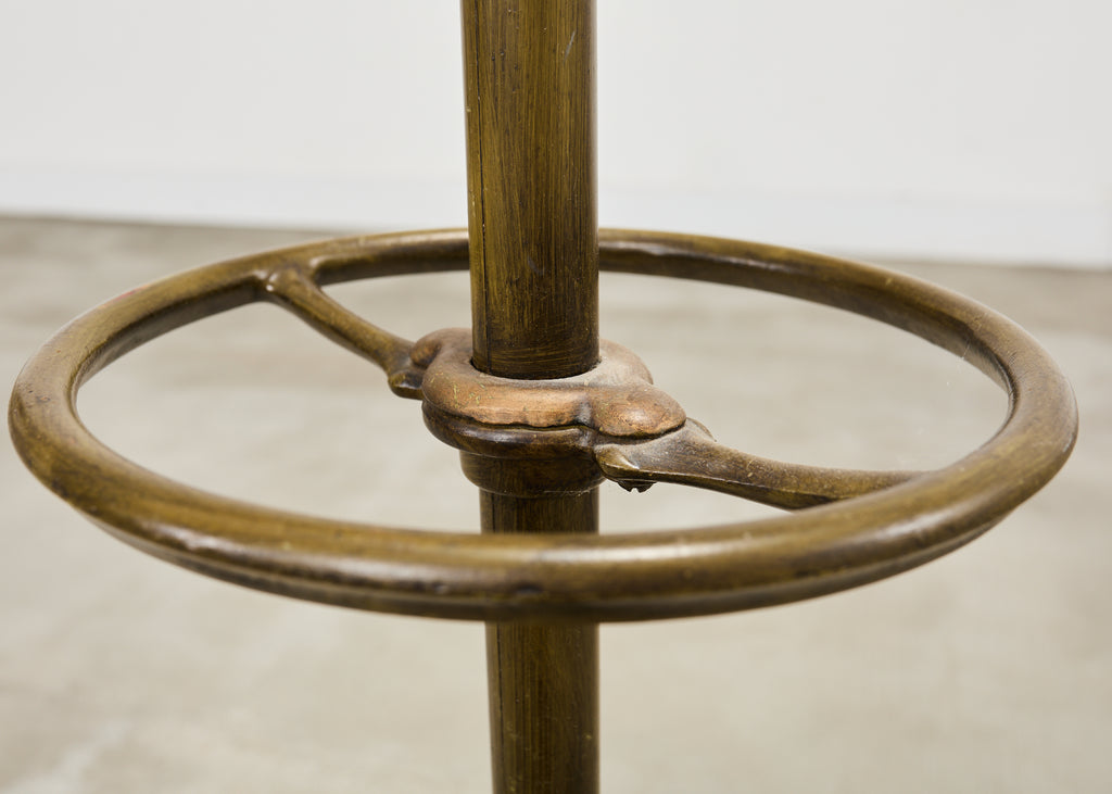 French Art Nouveau Bronzed Iron Coat Rack Umbrella Stand