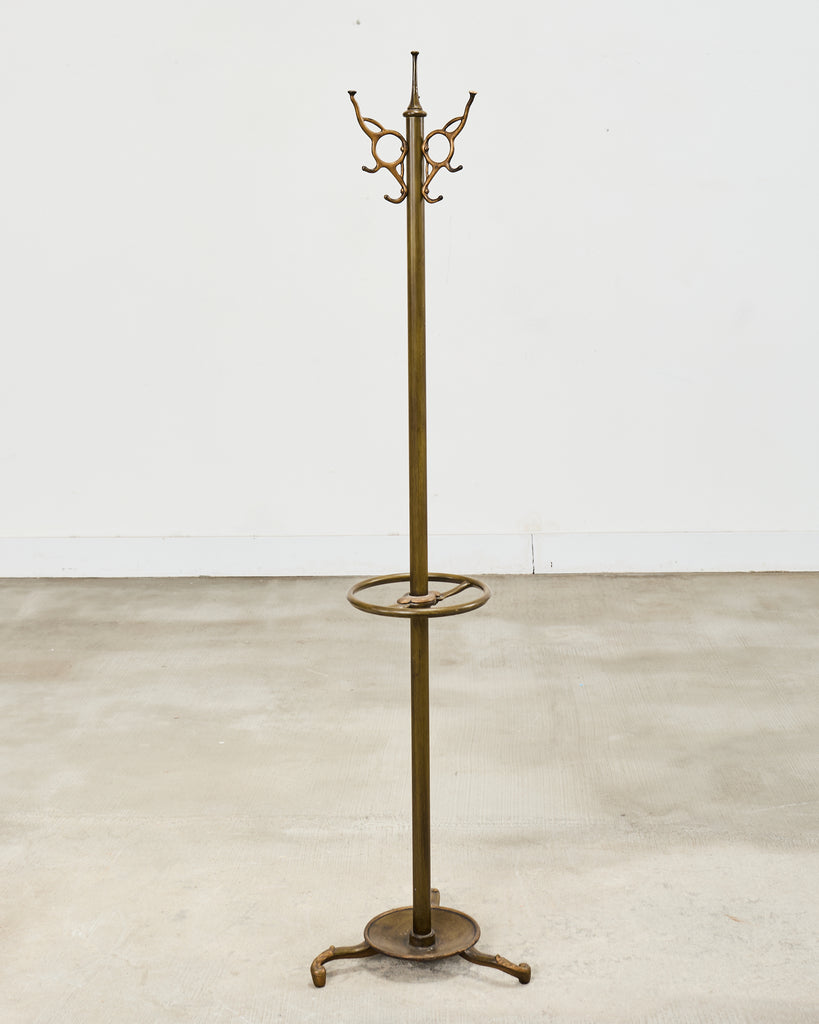 French Art Nouveau Bronzed Iron Coat Rack Umbrella Stand