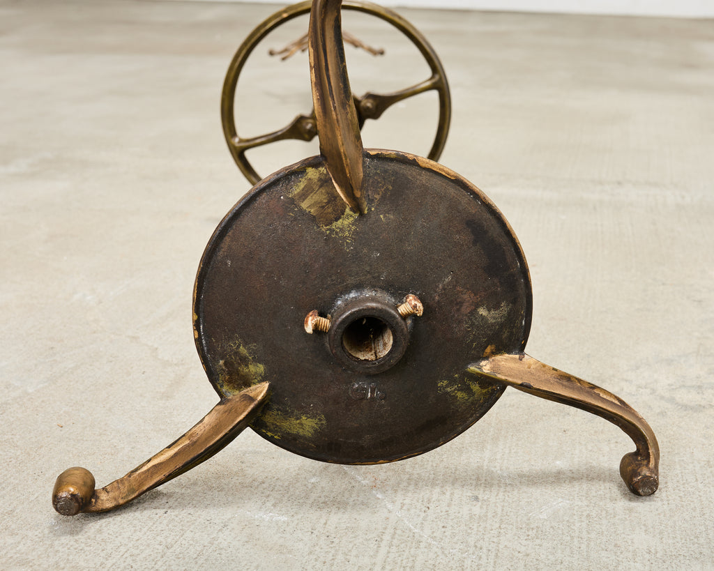 French Art Nouveau Bronzed Iron Coat Rack Umbrella Stand