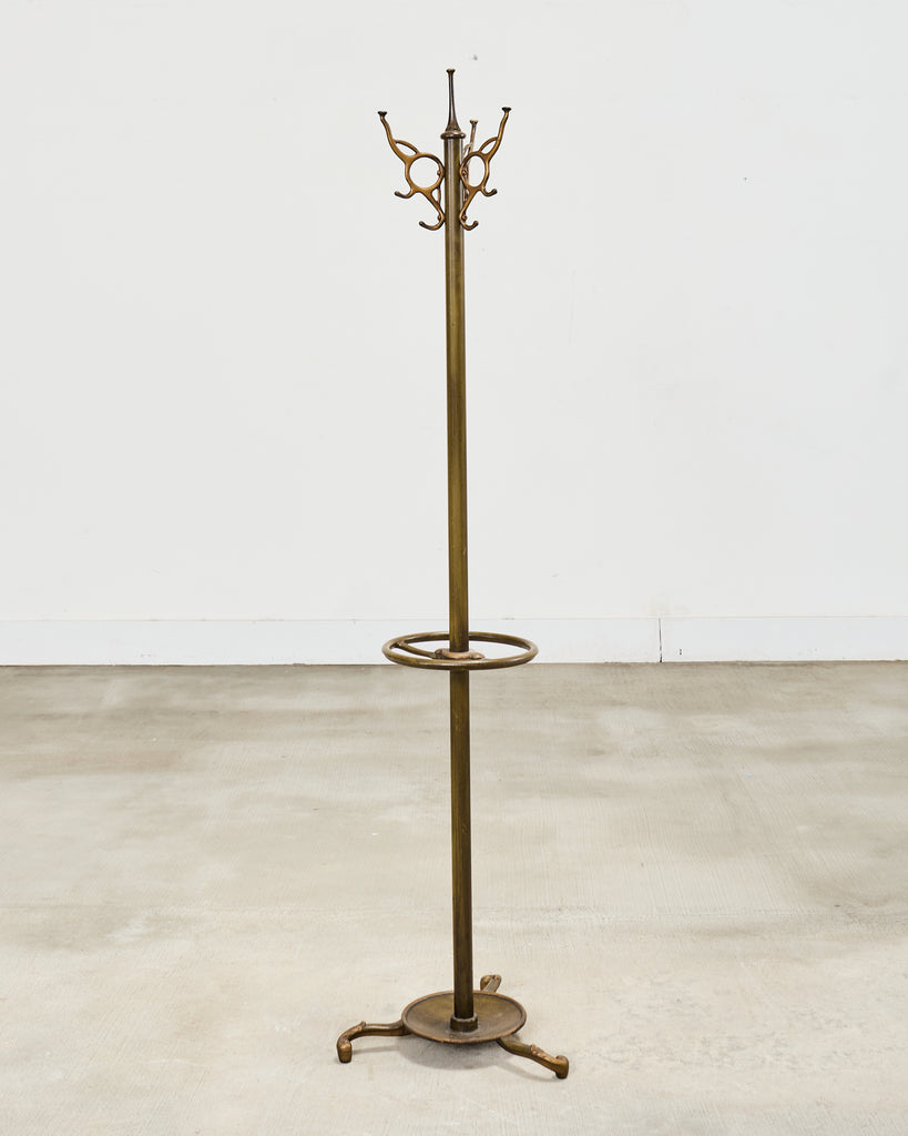 French Art Nouveau Bronzed Iron Coat Rack Umbrella Stand