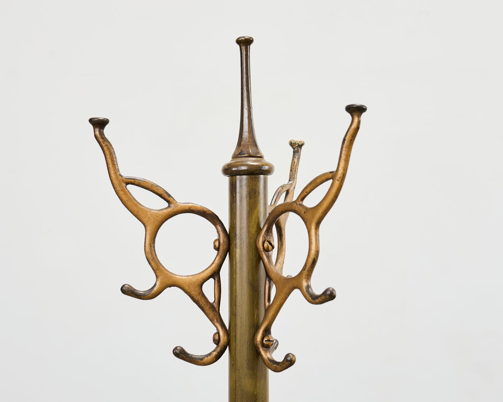 French Art Nouveau Bronzed Iron Coat Rack Umbrella Stand