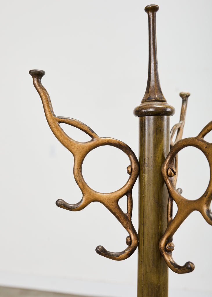 French Art Nouveau Bronzed Iron Coat Rack Umbrella Stand