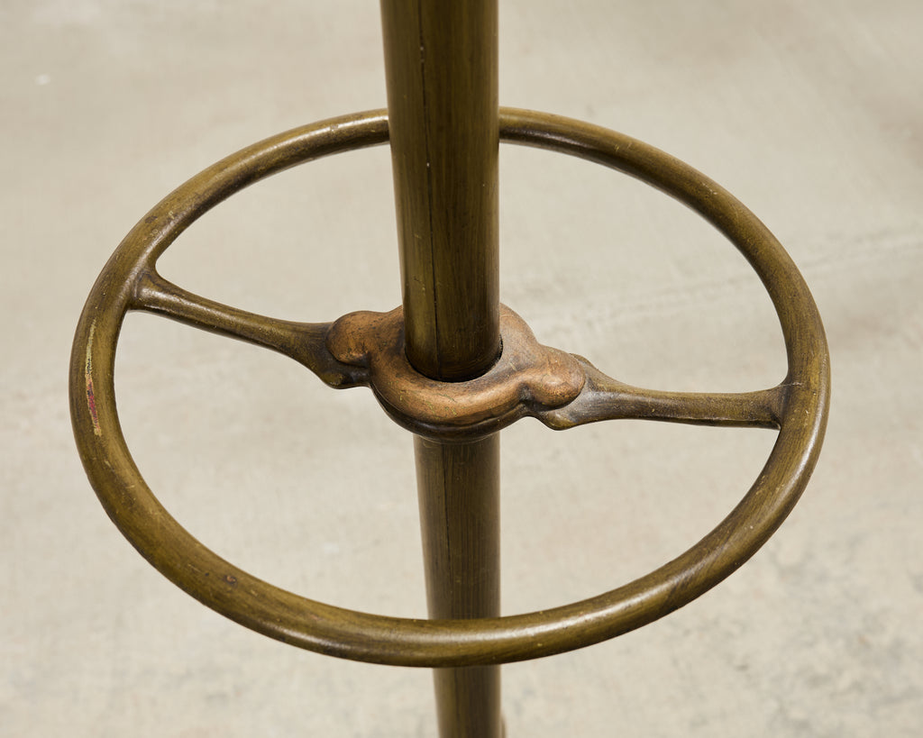 French Art Nouveau Bronzed Iron Coat Rack Umbrella Stand