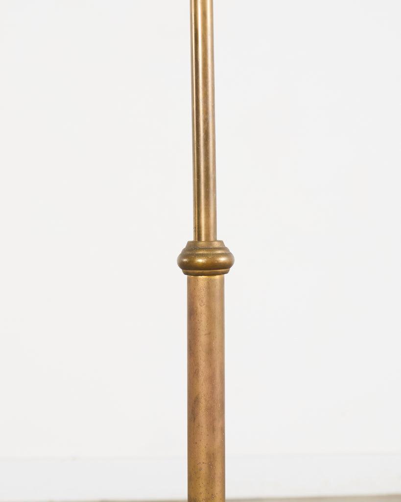 Midcentury Patinated Brass Adjustable Pharmacy Floor Lamp