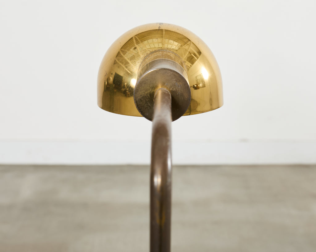 Pair of Midcentury Casella Patinated Brass Pharmacy Floor Lamps