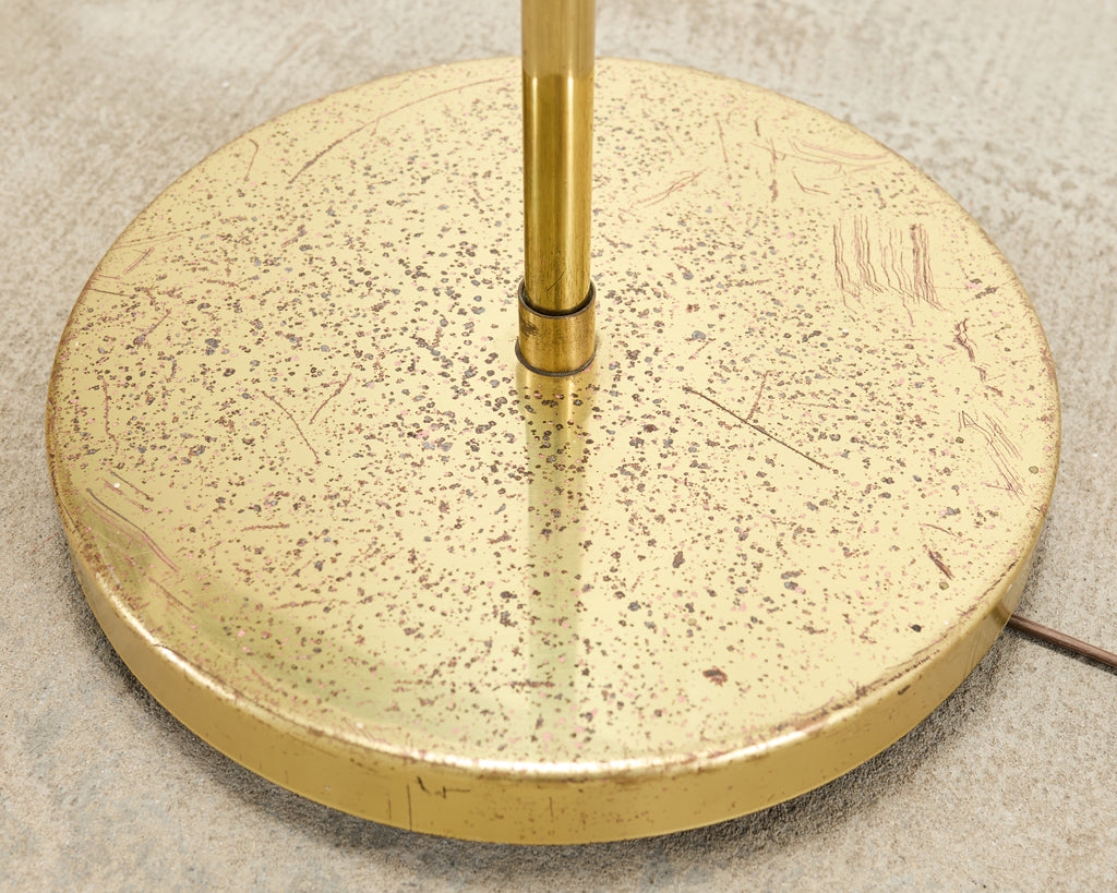 Pair of Mid-Century Brass Adjustable Pharmacy Floor Lamps