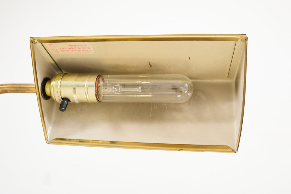 Pair of Mid-Century Brass Adjustable Pharmacy Floor Lamps