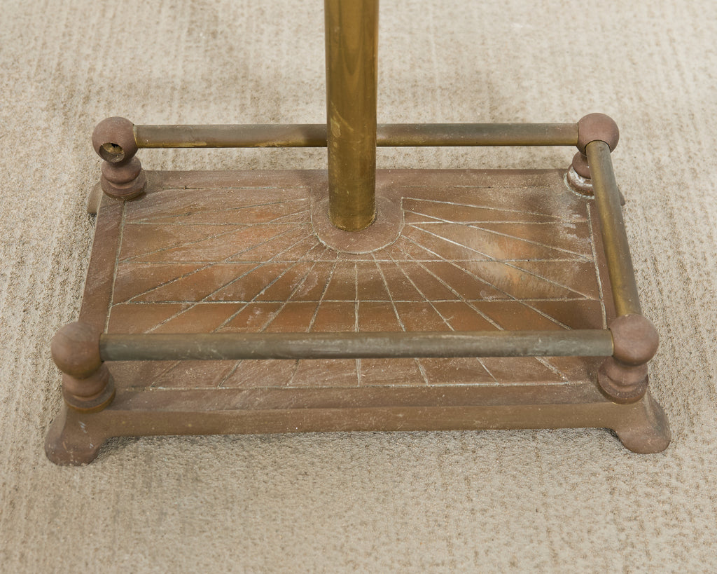 Brass Equestrian Horse Motif Fireplace Tool Set with Stand