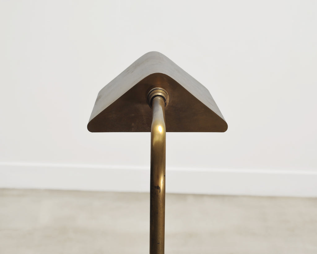Mid-Century Patinated Brass Adjustable Pharmacy Floor Lamp