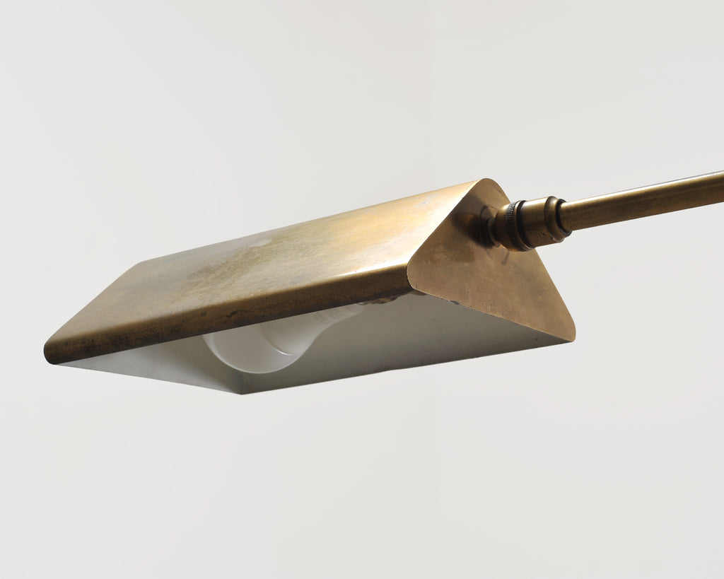 Mid-Century Patinated Brass Adjustable Pharmacy Floor Lamp