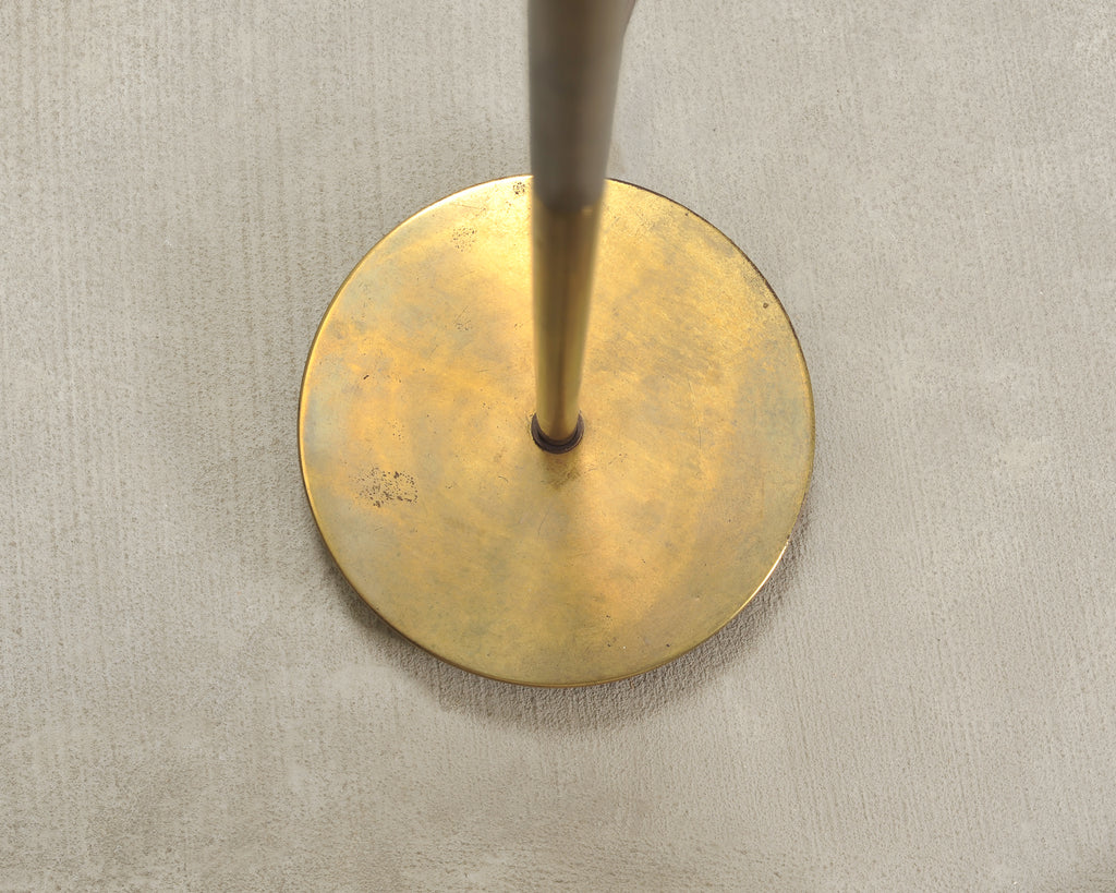 Mid-Century Patinated Brass Adjustable Pharmacy Floor Lamp