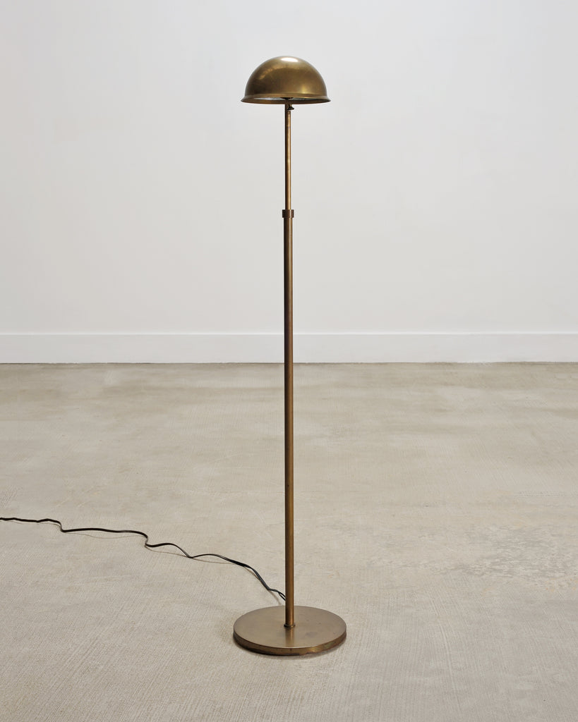 Art Deco Style Patinated Brass Adjustable Pharmacy Floor Lamp
