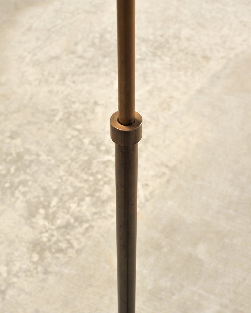 Art Deco Style Patinated Brass Adjustable Pharmacy Floor Lamp