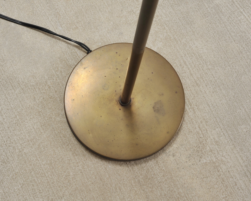 Art Deco Style Patinated Brass Adjustable Pharmacy Floor Lamp
