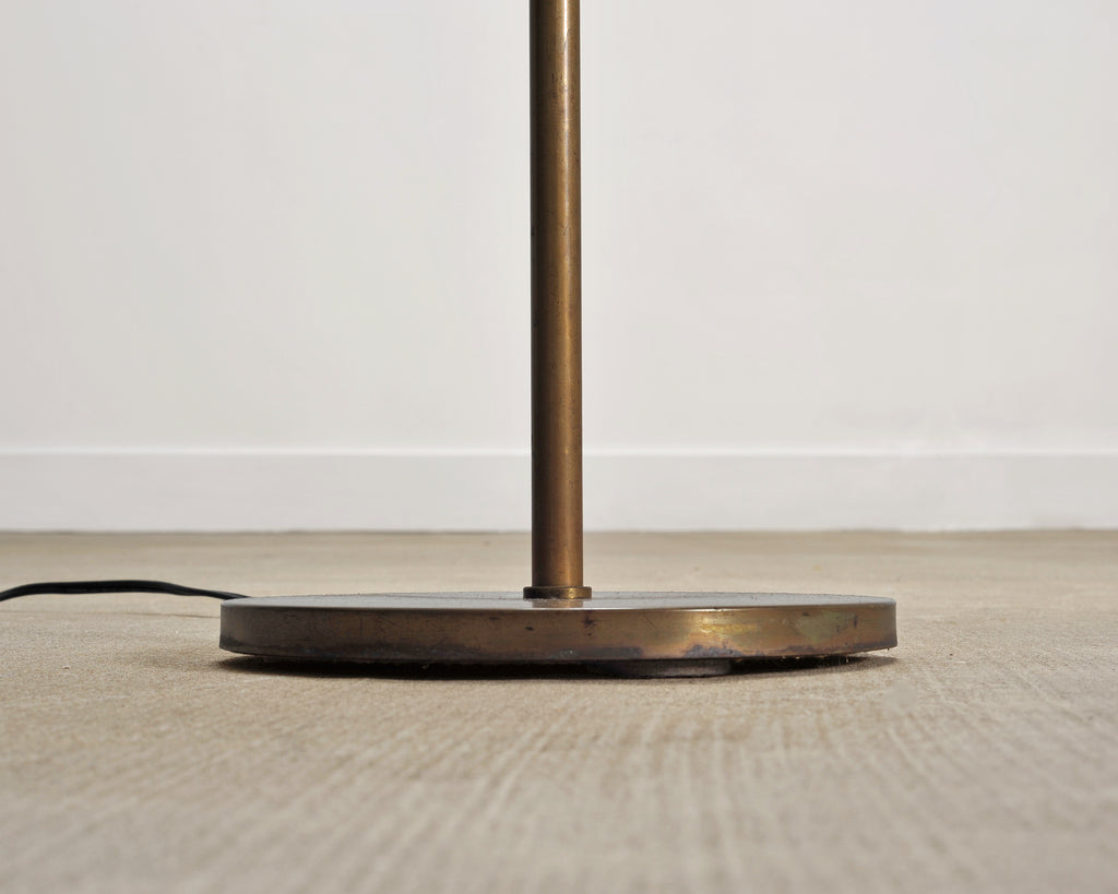 Art Deco Style Patinated Brass Adjustable Pharmacy Floor Lamp