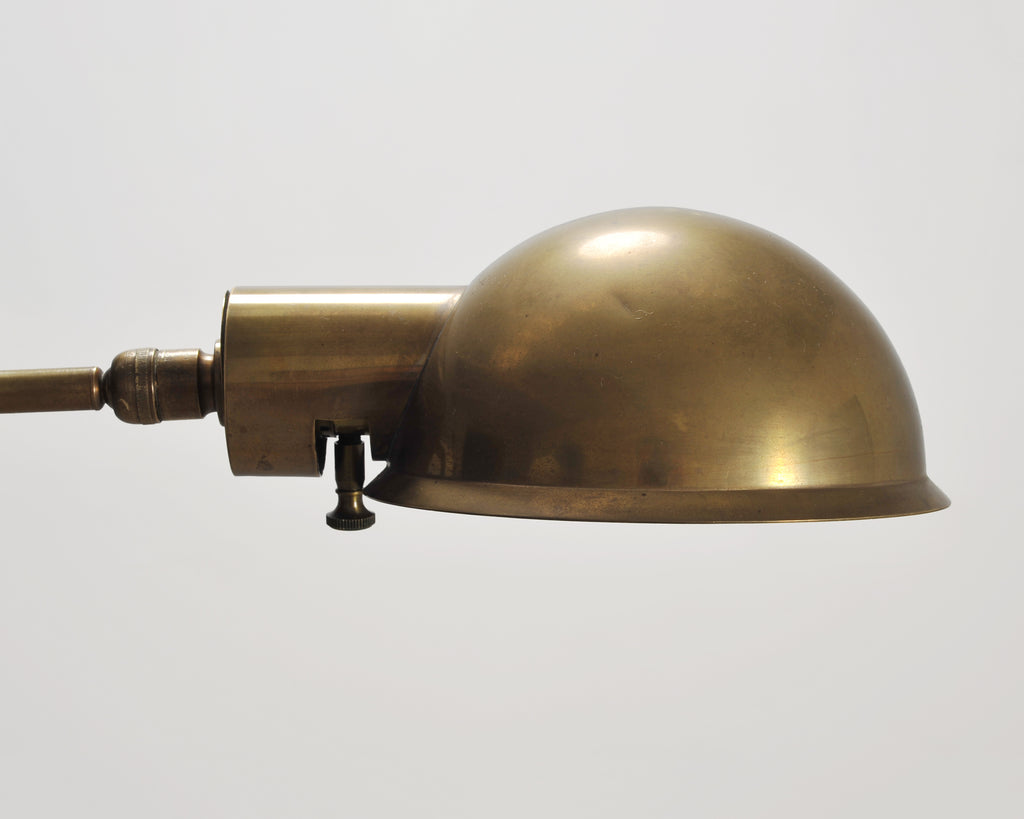 Art Deco Style Patinated Brass Adjustable Pharmacy Floor Lamp