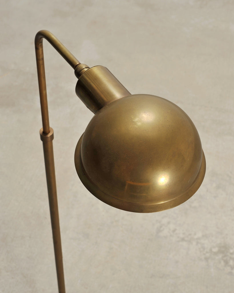 Art Deco Style Patinated Brass Adjustable Pharmacy Floor Lamp