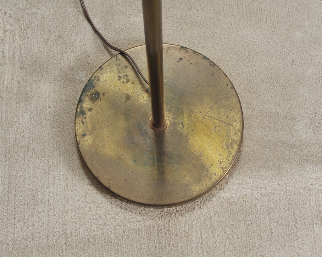 Mid-Century Patinated Brass Adjustable Pharmacy Floor Lamp