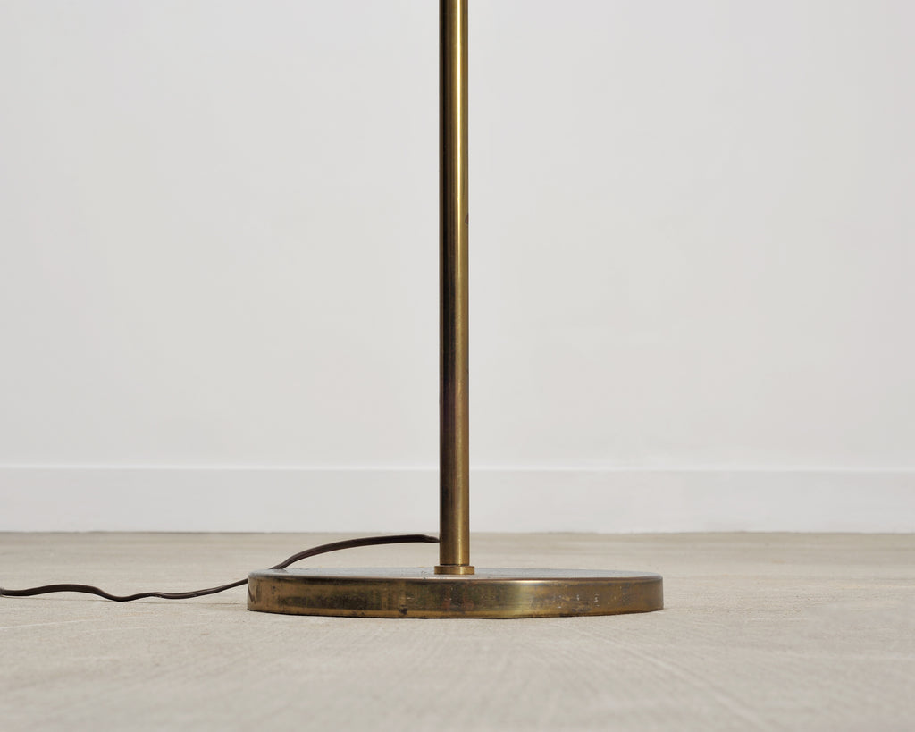 Mid-Century Patinated Brass Adjustable Pharmacy Floor Lamp