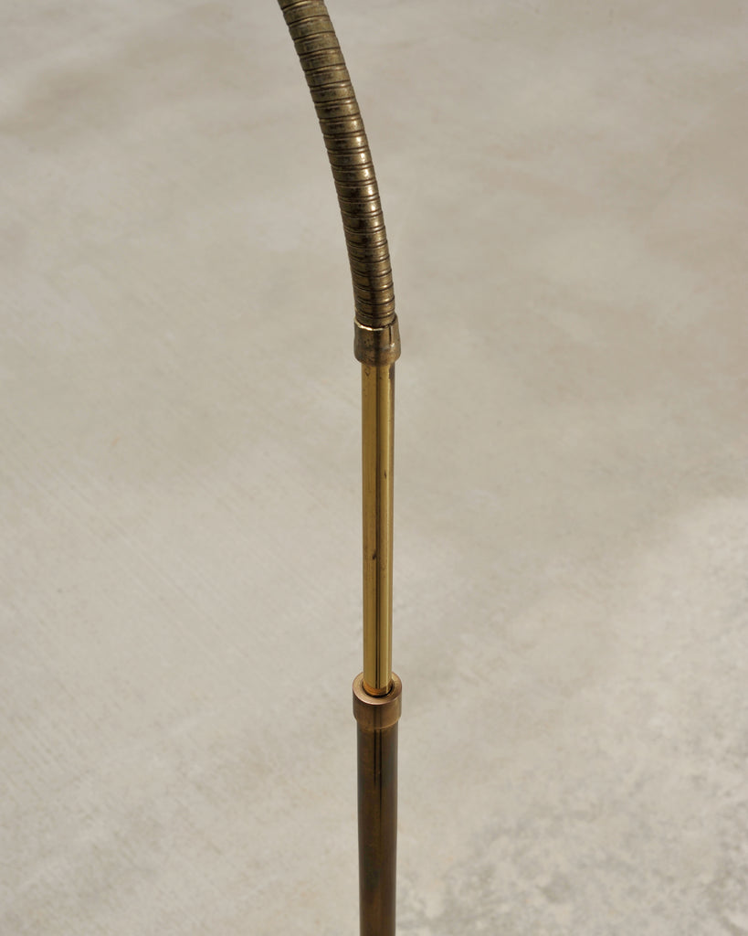 Mid-Century Patinated Brass Adjustable Pharmacy Floor Lamp