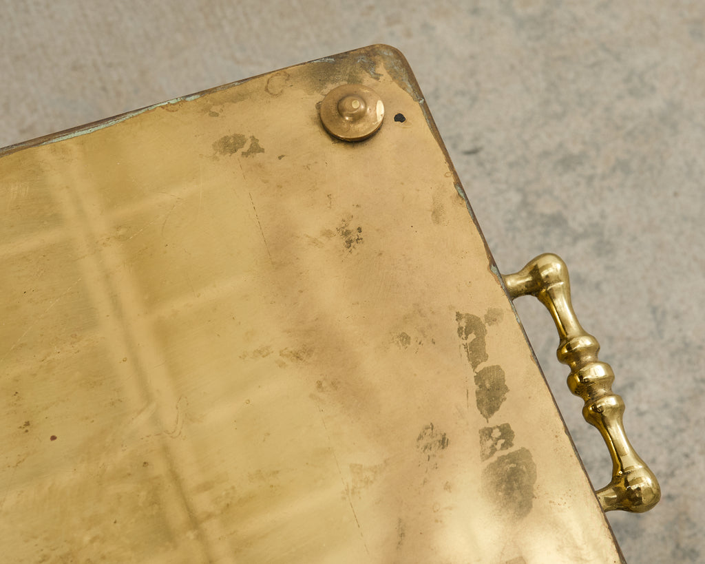 19th Century English Patinated Brass Footman Trivet Stand