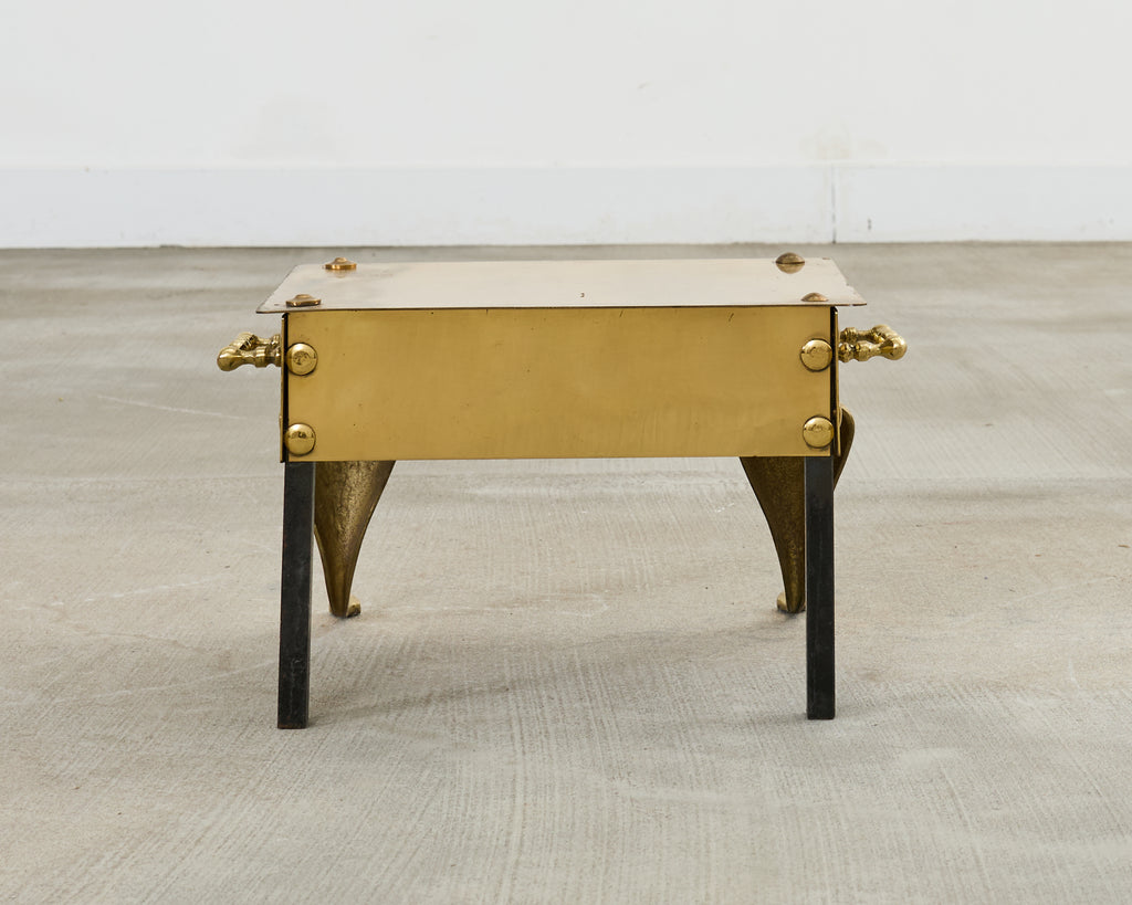 19th Century English Patinated Brass Footman Trivet Stand