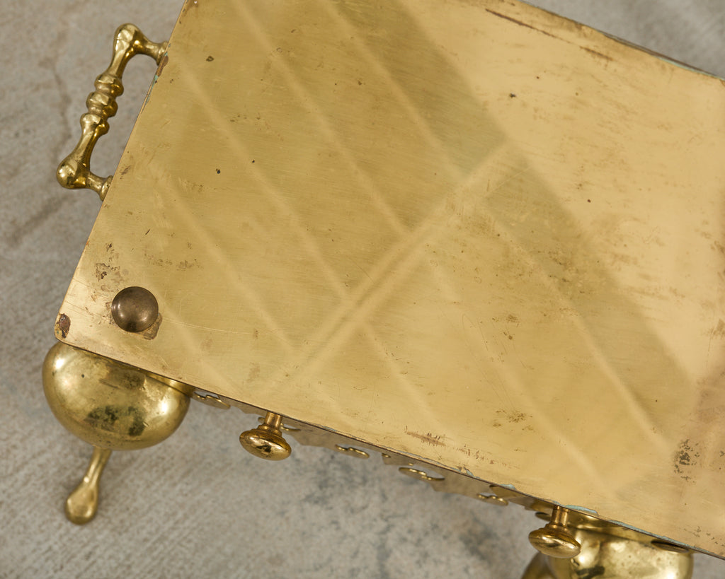 19th Century English Patinated Brass Footman Trivet Stand