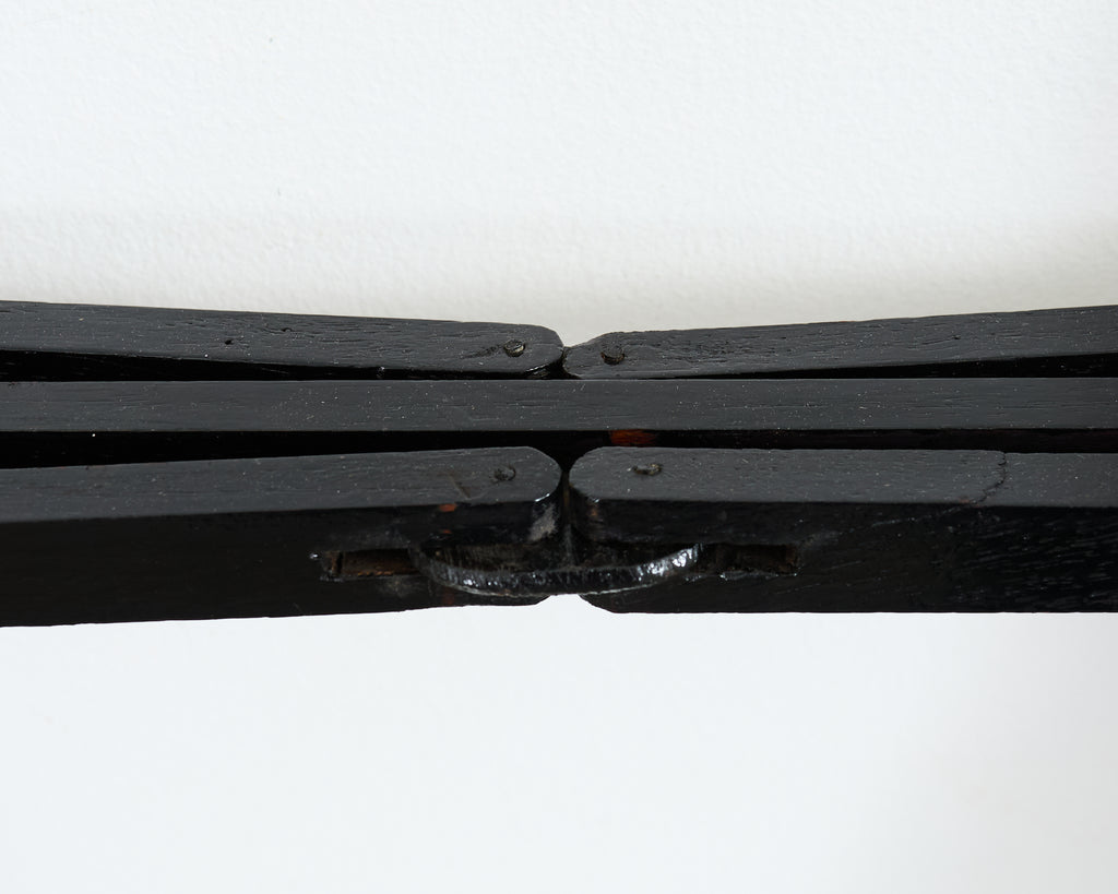 Midcentury Asian Brass Tray Drink Table Hexagonal Folding Stand