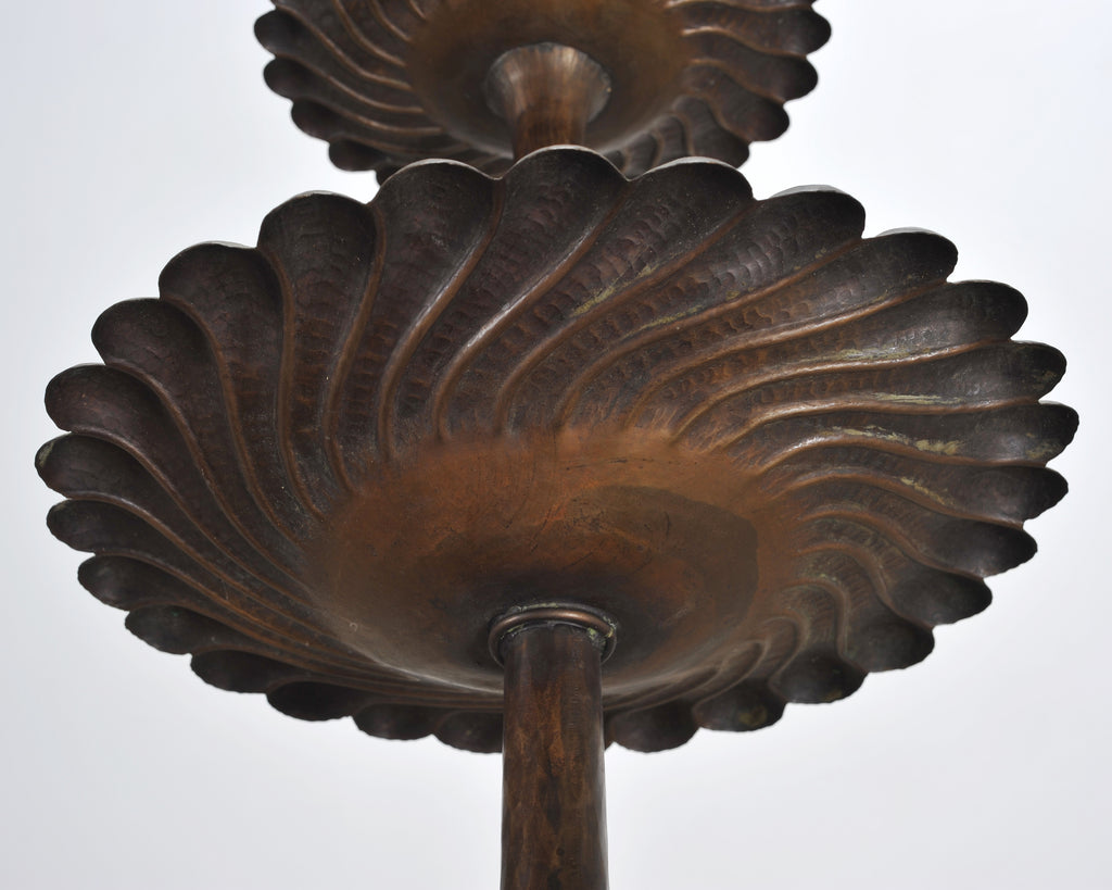 Patinated Bronze Three-Tier Muffin Dessert Stand or Display