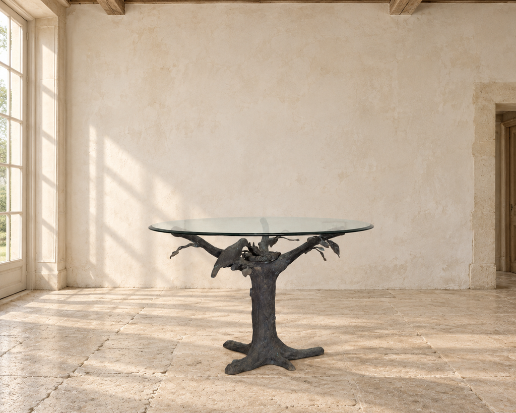 Giacometti Inspired Sculptural Bronze Tree Dining Center Table