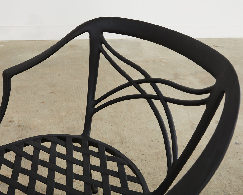 Set of Eight Brown Jordan Classic Garden Dining Armchairs