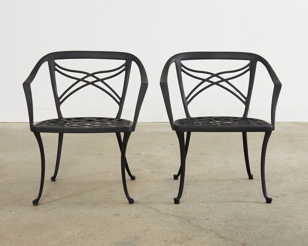 Set of Eight Brown Jordan Classic Garden Dining Armchairs