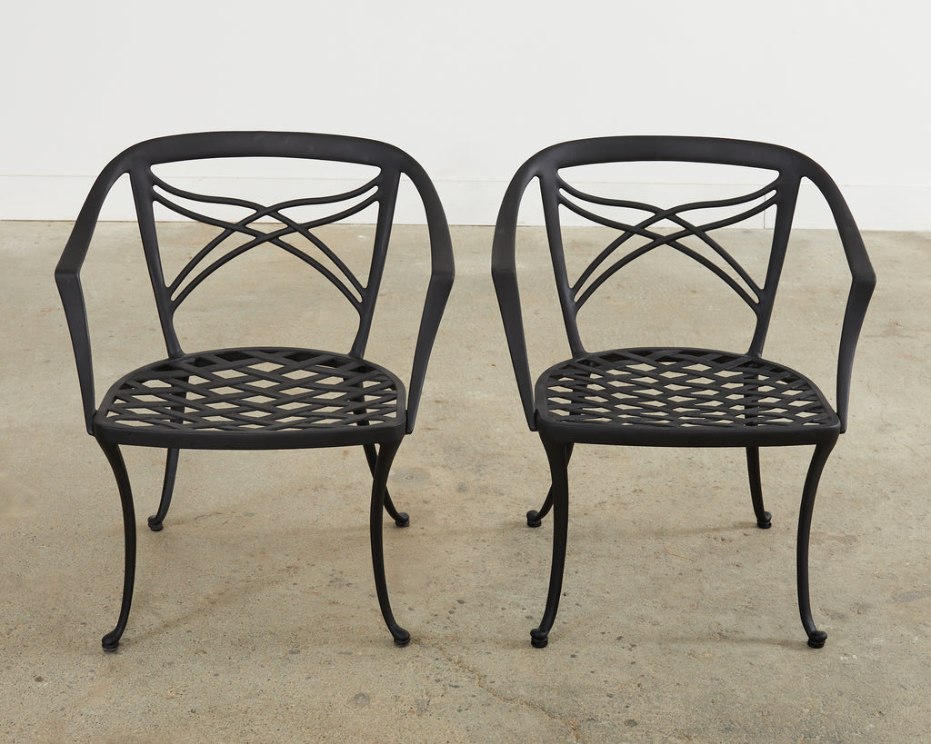 Set of Eight Brown Jordan Classic Garden Dining Armchairs