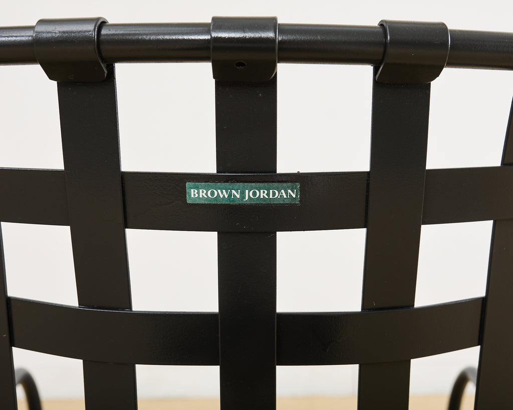 Set of Fourteen Brown Jordan Florentine Aluminum Dining Chairs