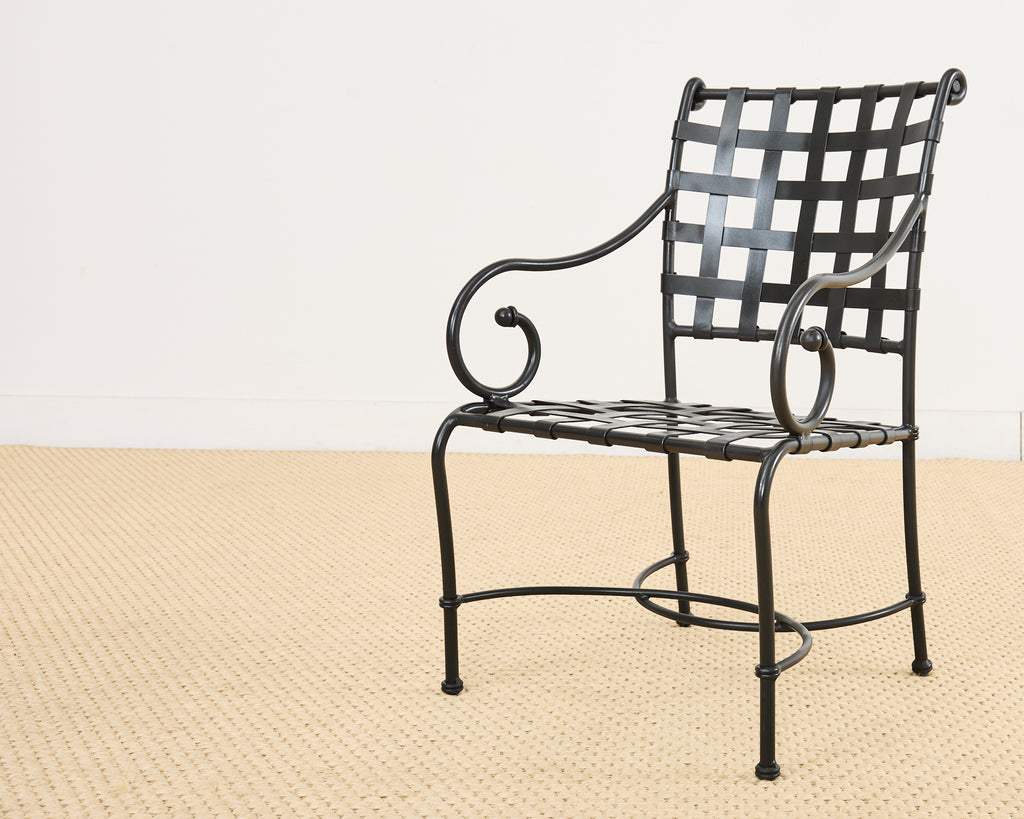 Set of Fourteen Brown Jordan Florentine Aluminum Dining Chairs