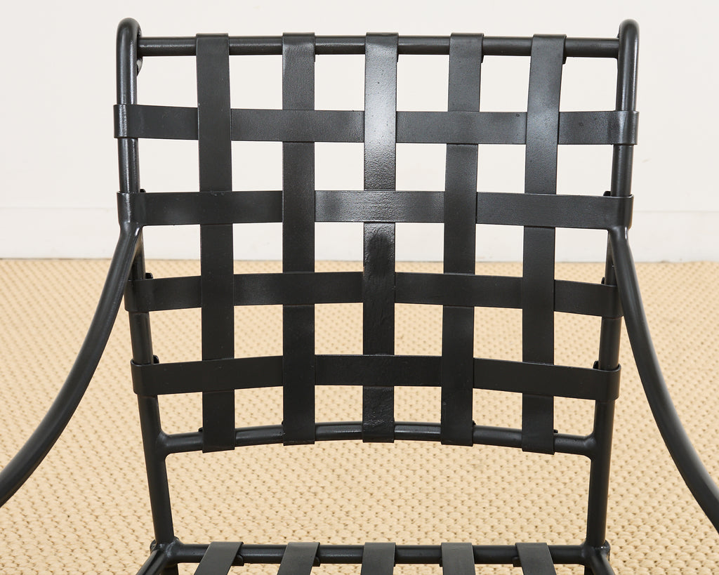 Set of Fourteen Brown Jordan Florentine Aluminum Dining Chairs