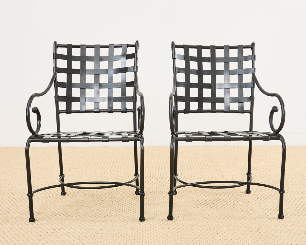 Set of Fourteen Brown Jordan Florentine Aluminum Dining Chairs