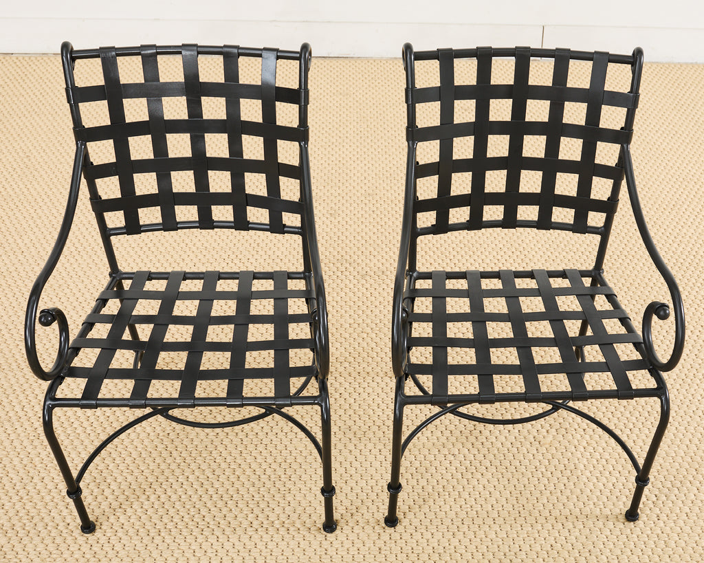 Set of Fourteen Brown Jordan Florentine Aluminum Dining Chairs