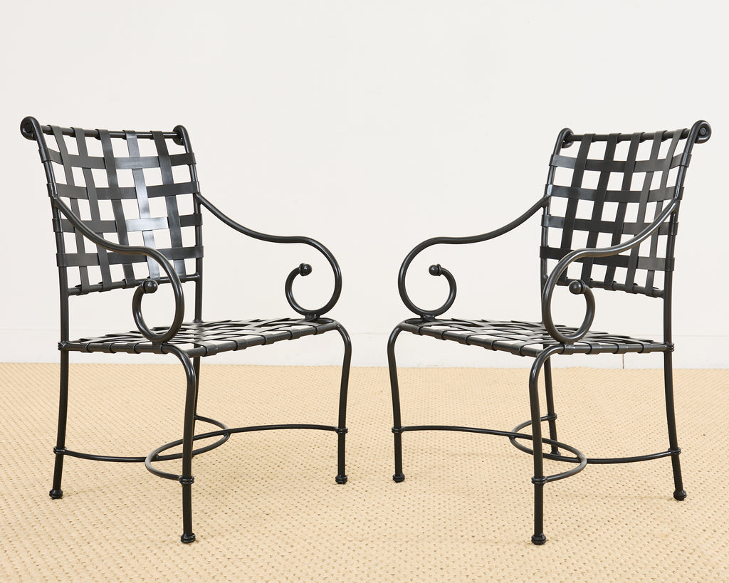 Set of Fourteen Brown Jordan Florentine Aluminum Dining Chairs