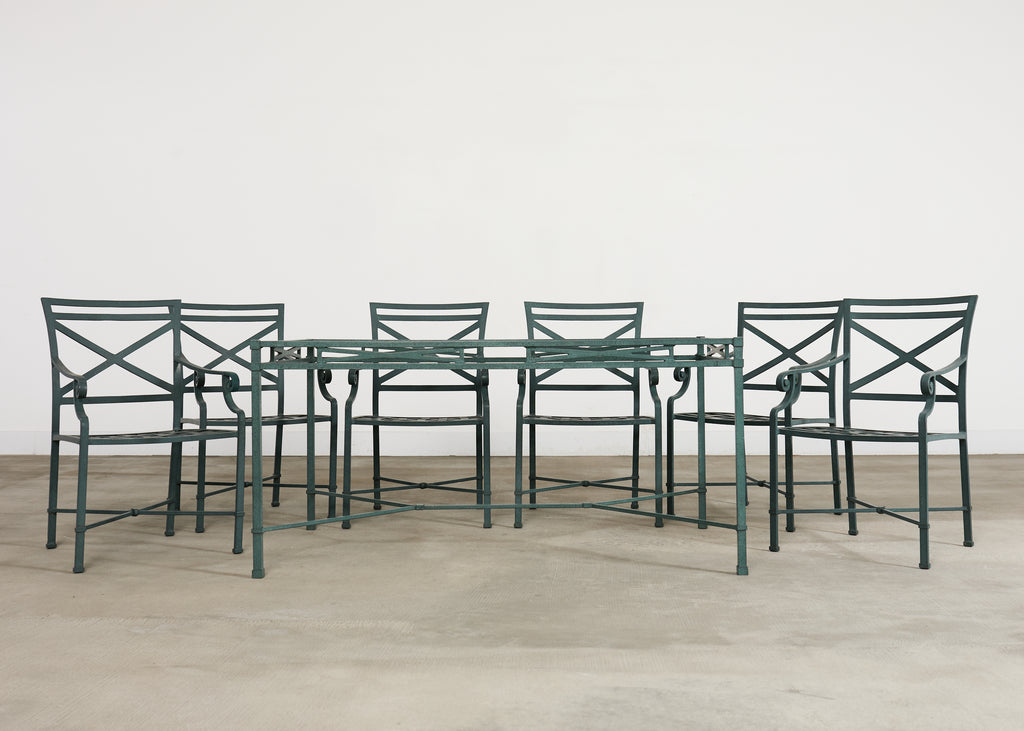 Brown Jordan Venetian Garden Dining Set Green Verdigris Finish