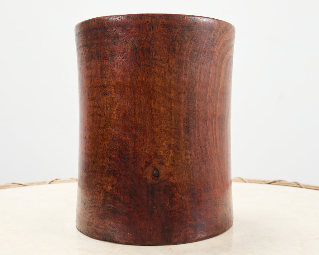 Large Chinese Export Hardwood Scholar's Brush Pot Vessel