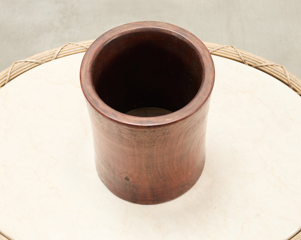 Large Chinese Export Hardwood Scholar's Brush Pot Vessel