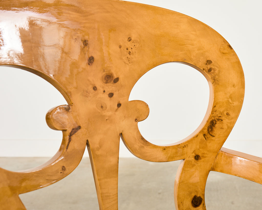 Set of Twelve Viennese Biedermeier Style Burl Maple Dining Chairs