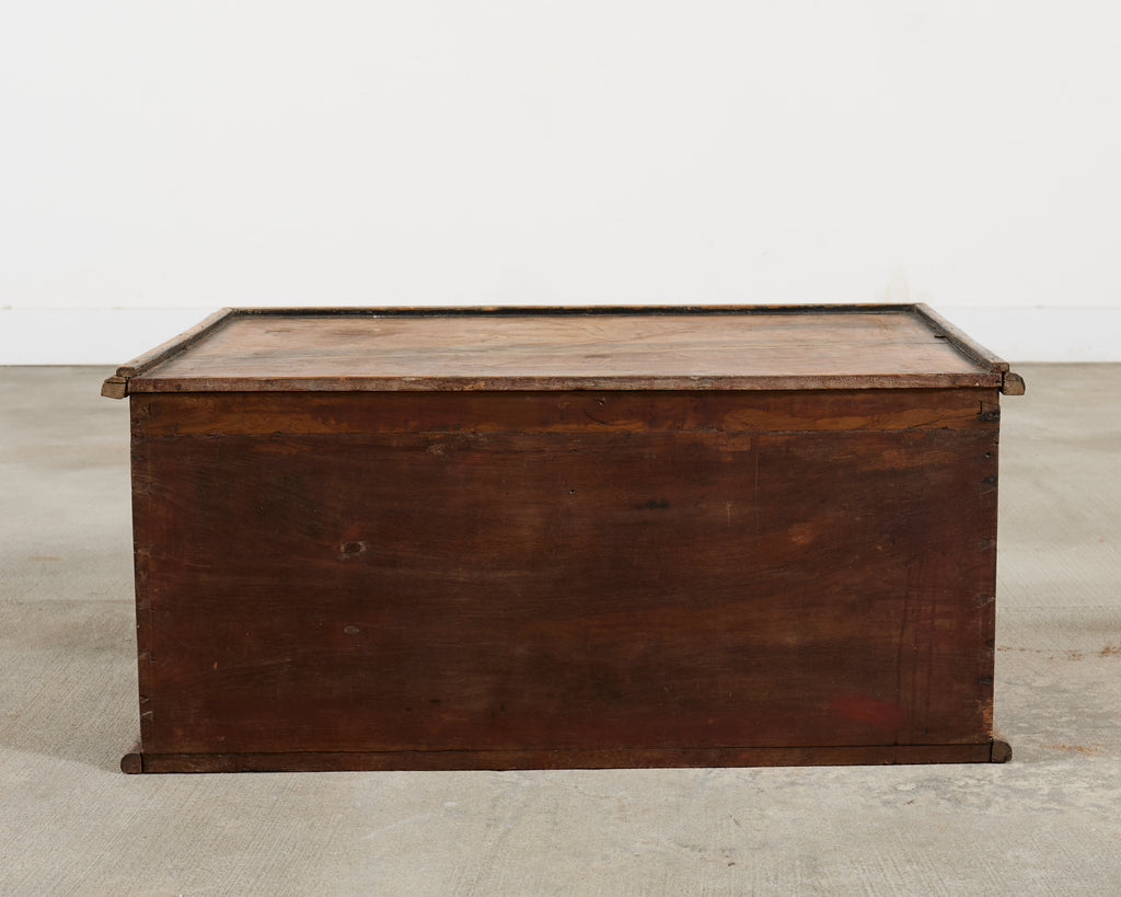 19th Century Burmese Lacquered Wooden Buddhist Trunk or Chest